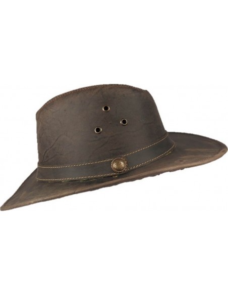 FIDEL BROWN LEATHER HAT
