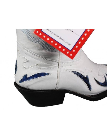 RIPORTO BLANCHE PYTHON BLEU FEMME GOWEST SANTIAG