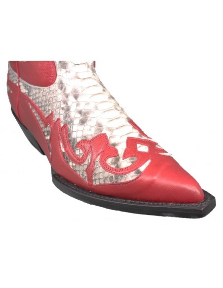 DESPERADO WOMAN RED/NATURAL GENUINE PYTHON SKIN