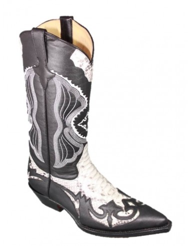 DESPERADO WOMAN BLACK/NATURAL GENUINE PYTHON SKIN